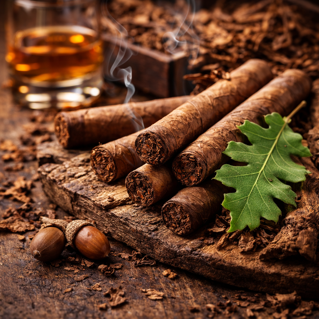 Kubas tabakas un ozola aromātiskā eļļa